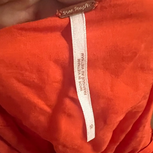 Free People mockingbird mini dress red flower open tie back shirt women’s sz 10 - Picture 9 of 10